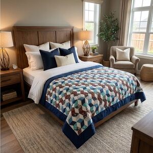 TUMBLERS QUILT PATTERN BLANKET 79x82